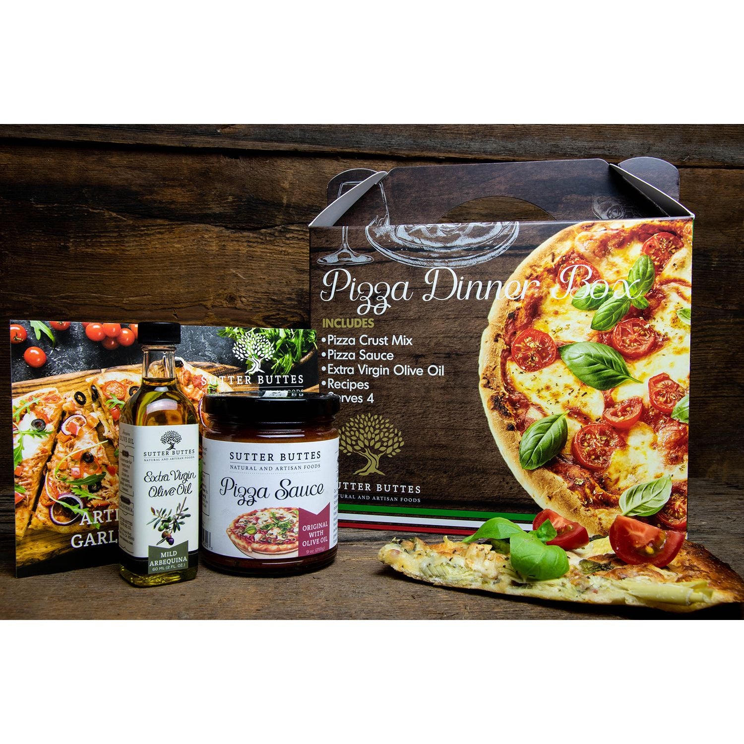 Pizza Night Dinner Box: Pizza Crust Baking Kit, 9oz Pizza Sauce - Zinnias Gift Boutique