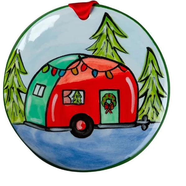 Hand‑Painted Ceramic Ornament - Zinnias Gift Boutique