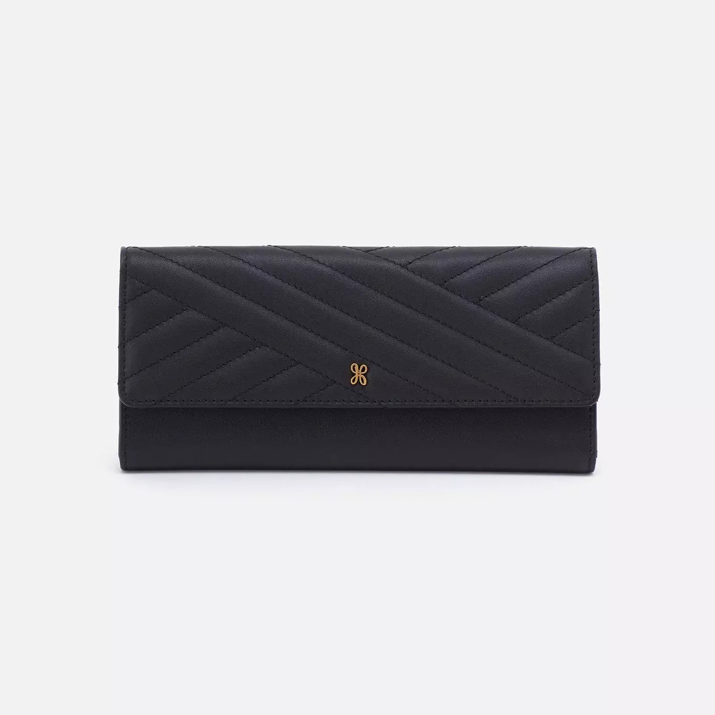 Jill Large Trifold Continental Wallet Black - Zinnias Gift Boutique