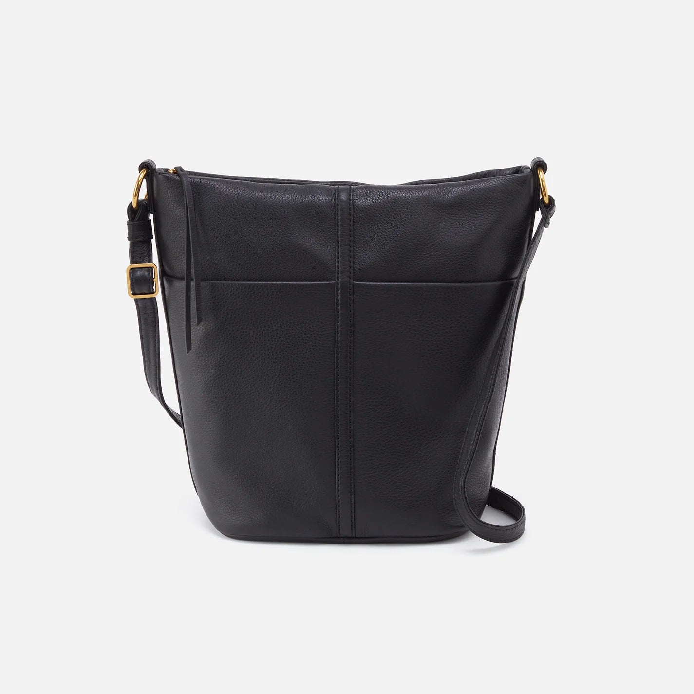 Fern Bucket Crossbody Black in Pebbled Leather - Zinnias Gift Boutique