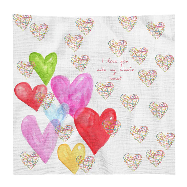 Colorful Hearts Swaddle - Zinnias Gift Boutique