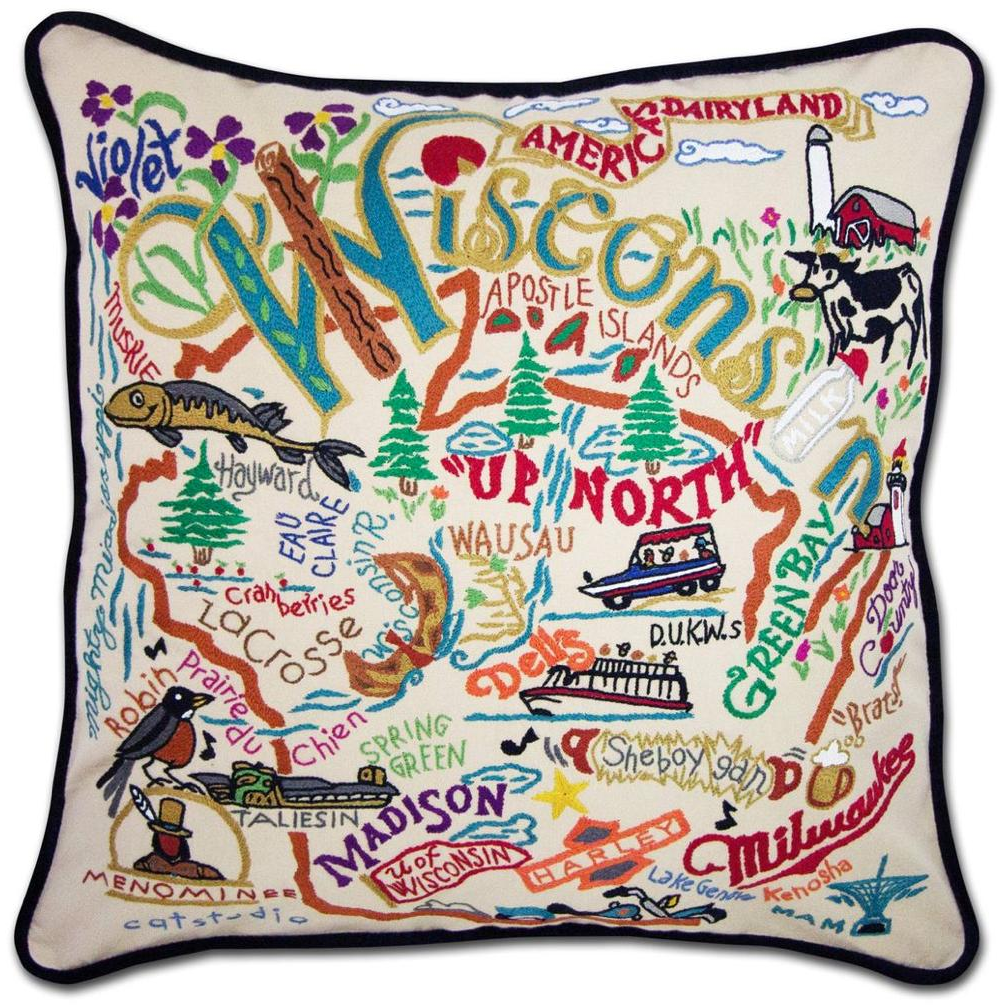 Geography Pillow - Zinnias Gift Boutique