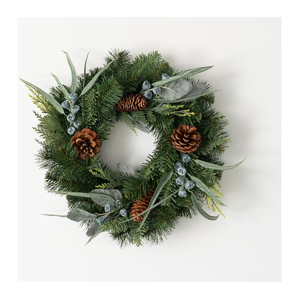 6.5" Fir/Eucalyptus Ring - Zinnias Gift Boutique