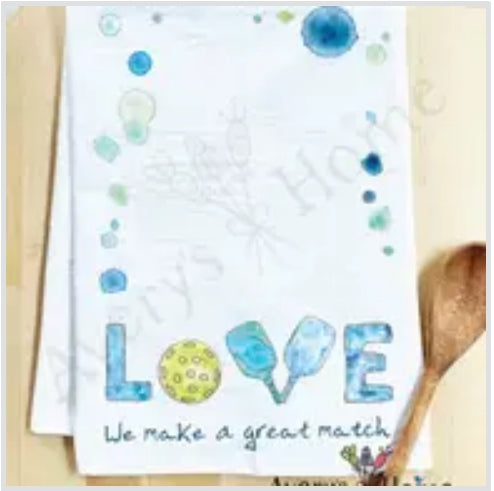 We Make A great Match Love Pickleball Kitchen Dish Towel - Zinnias Gift Boutique