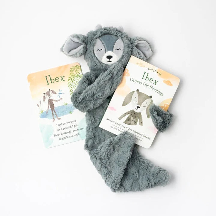 Ibex Greets His Feelings: An Introduction to Emotional Courage (Snuggler &amp; Book) - Zinnias Gift Boutique