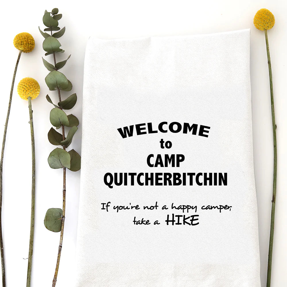 Welcome To Camp Tea Towel - Zinnias Gift Boutique