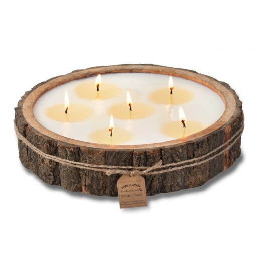 Large Tree Bark Candle Round - Zinnias Gift Boutique