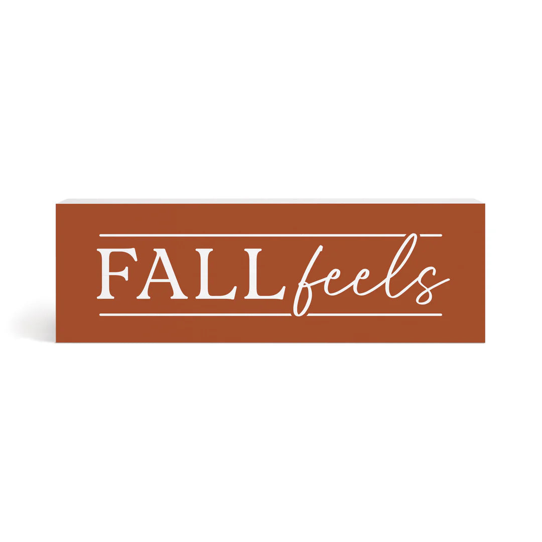 Fall Feels Wood Block Decor - Zinnias Gift Boutique
