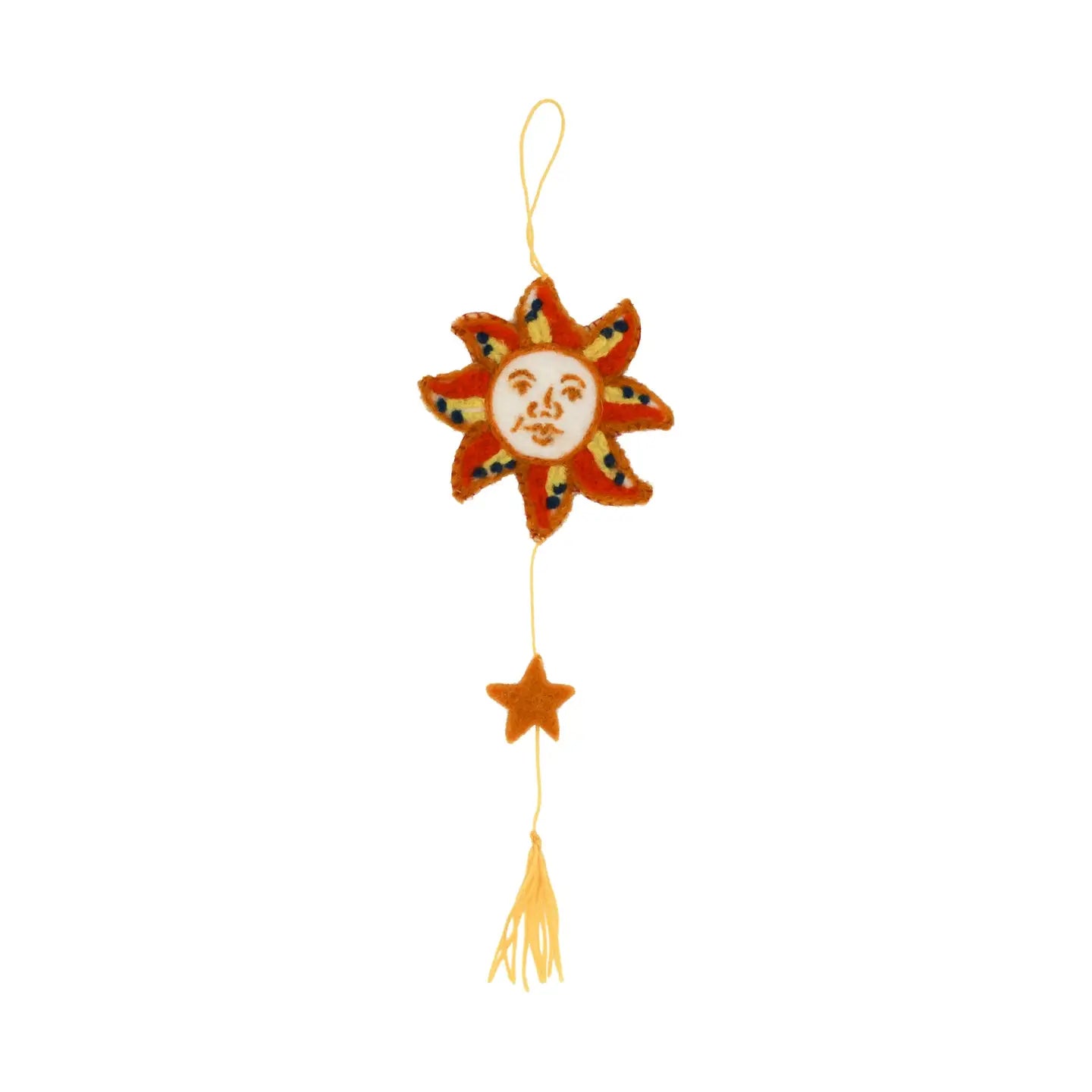 Celestial sun Felt Charm Pure Wool Home Ornament - Zinnias Gift Boutique