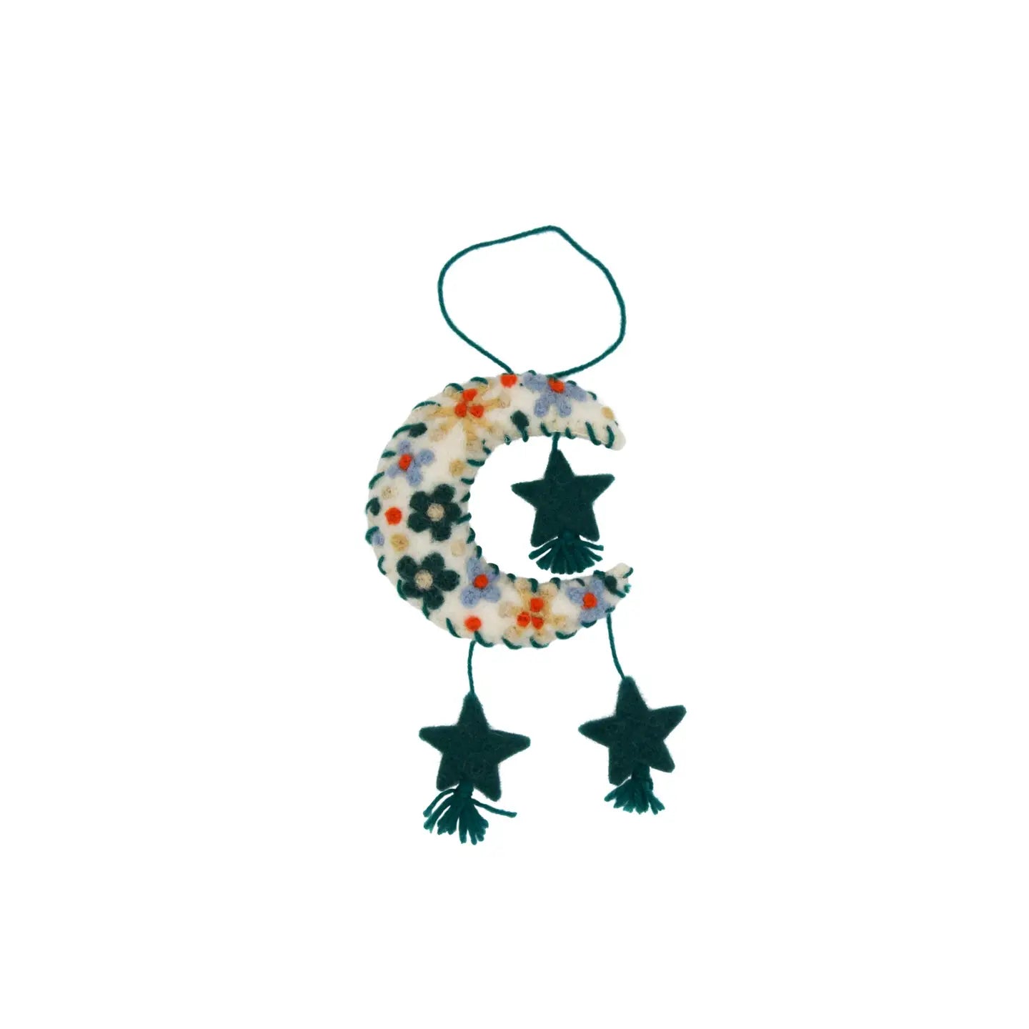 Celestial Moon Felt Charm Pure Wool Home Ornament - Zinnias Gift Boutique