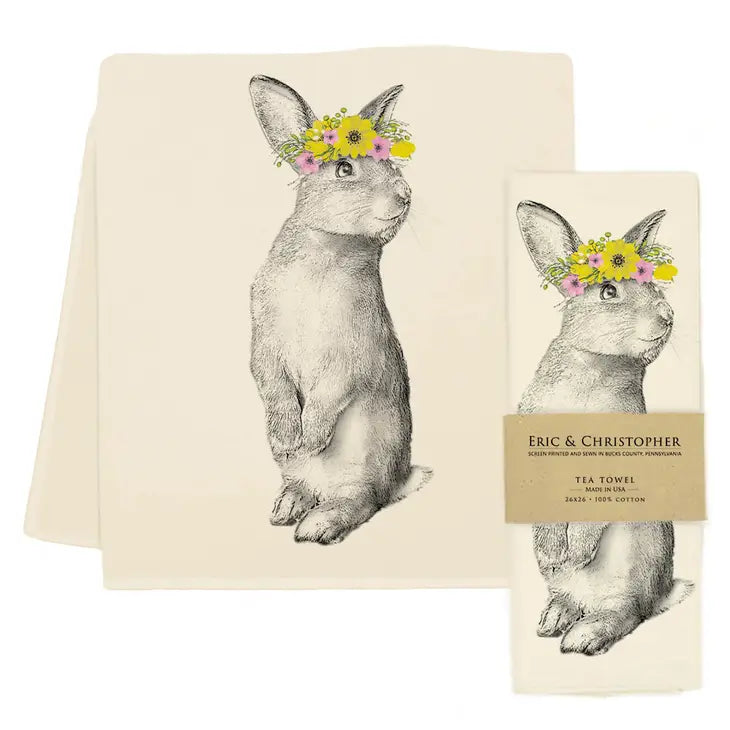 "Peaches" the Bunny Tea Towel - Zinnias Gift Boutique
