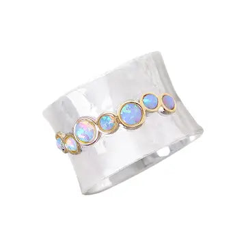 Created Opal Band Ring