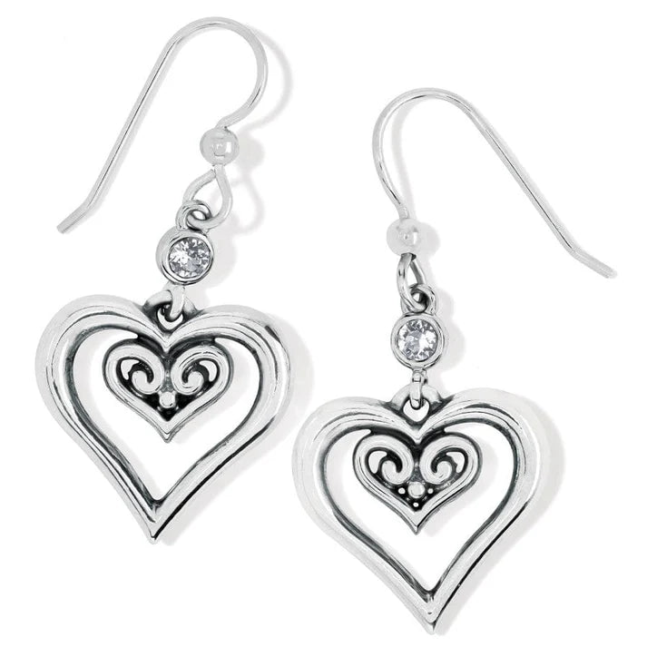 Alcazar Duet Heart French Wire Earrings - Zinnias Gift Boutique