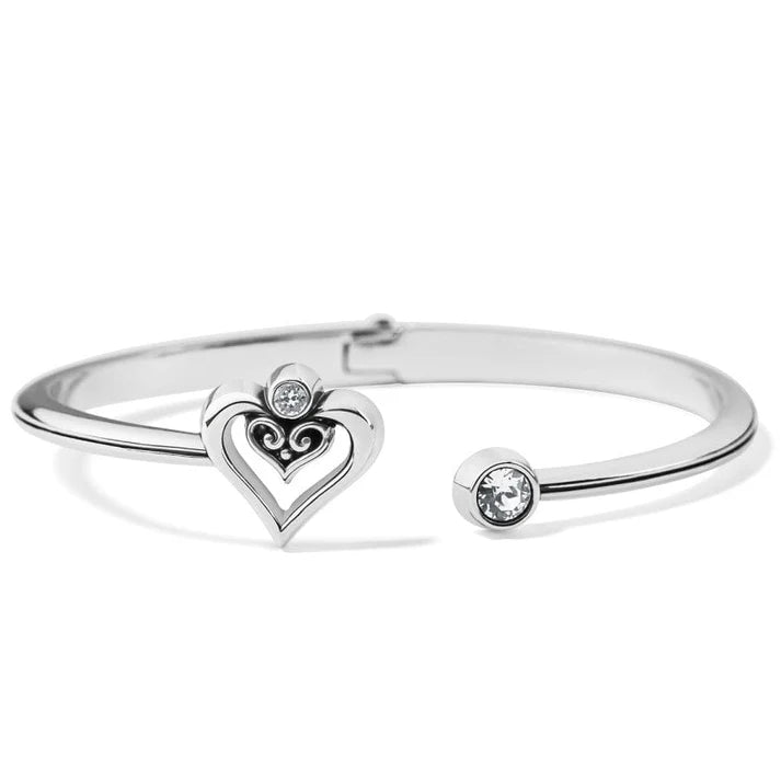 Alcazar Duet Heart Open Hinged Bangle - Zinnias Gift Boutique