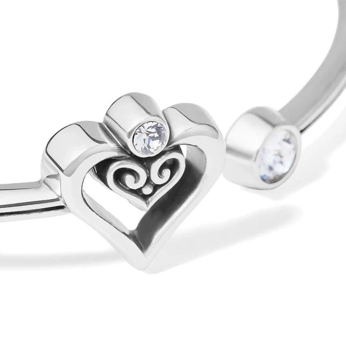 Alcazar Duet Heart Open Hinged Bangle - Zinnias Gift Boutique