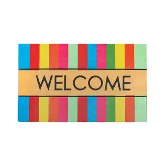 Stripe Welcome Floor Mat - Zinnias Gift Boutique