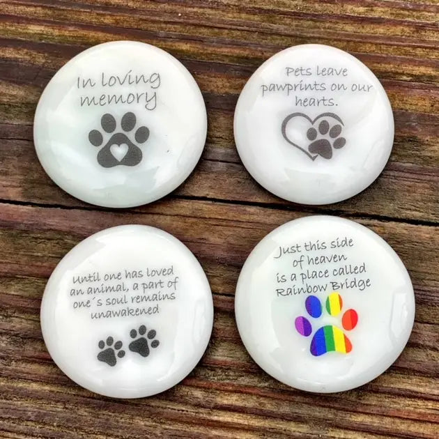 Pet Grief Imprinted Glass Stones - Zinnias Gift Boutique