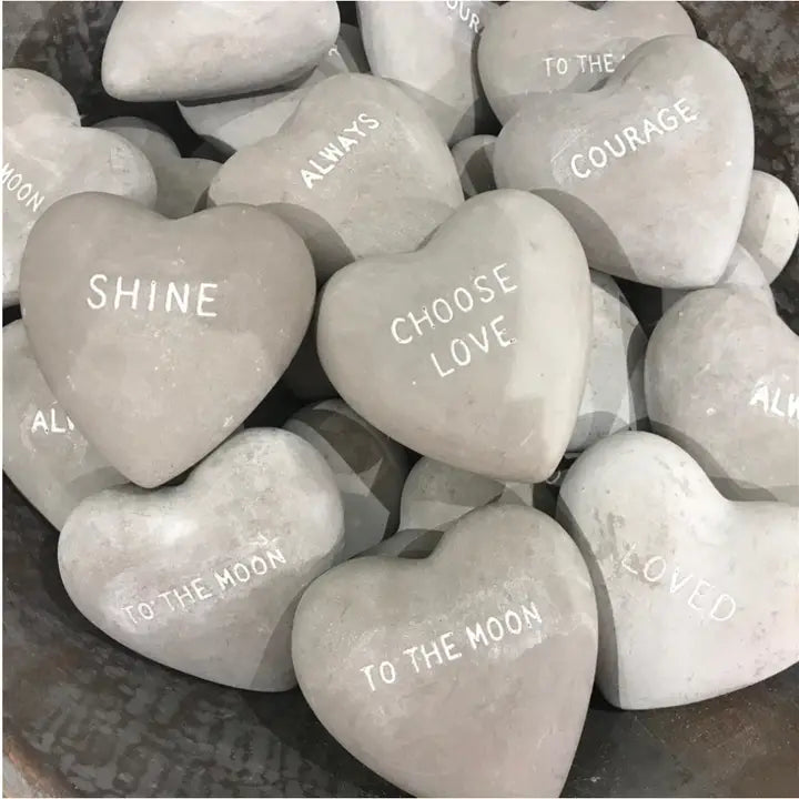Stone Hearts cement - Zinnias Gift Boutique