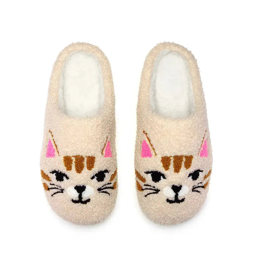 Indoor / Outdoor Slippers - Kitty Cat Faces - Zinnias Gift Boutique