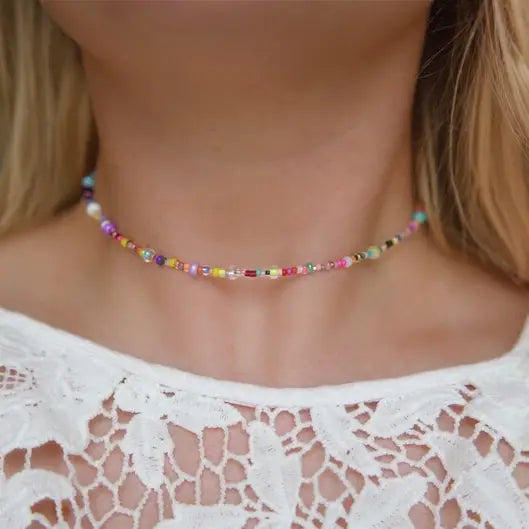 Everything Bagel Multi Seed Beaded Choker