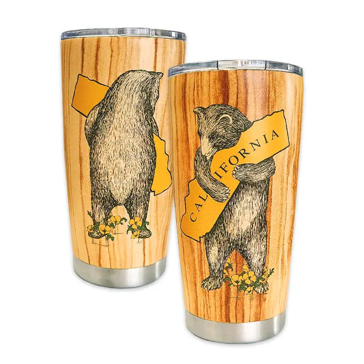 California Woodgrain Bear Hug Travel Mug - Zinnias Gift Boutique