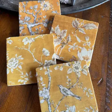 Golden Tapestry Stone Coasters - Zinnias Gift Boutique