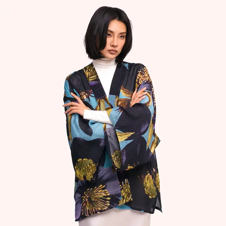 Hellebore Short Kimono Jacket - Zinnias Gift Boutique