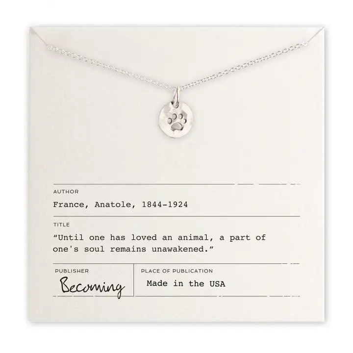 Paw Print Necklace - Zinnias Gift Boutique