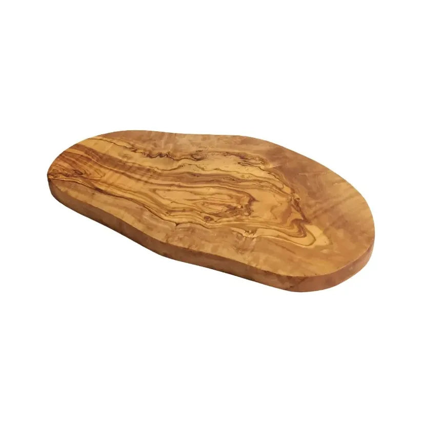 Olive wood antipasti board from Bella Cucina, approximately 11 inches, with a natural wood grain finish for serving appetizers.