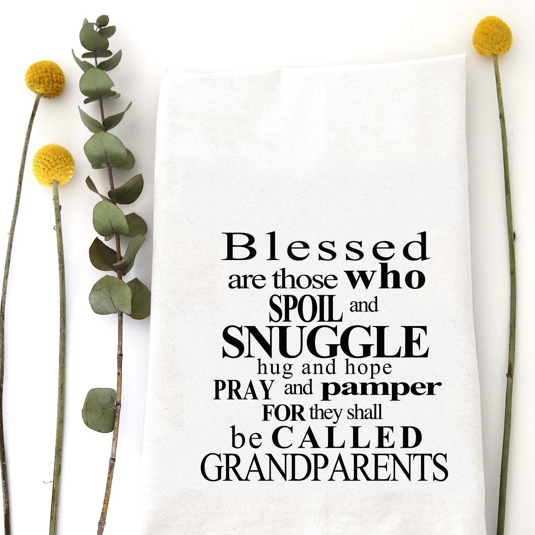 Blessed Grandparents Tea Towel - Zinnias Gift Boutique