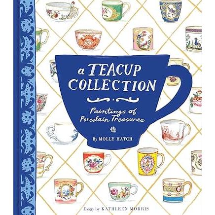 Book featuring a collection of porcelain teacup paintings, showcasing delicate ceramic designs and artistic porcelain treasures.