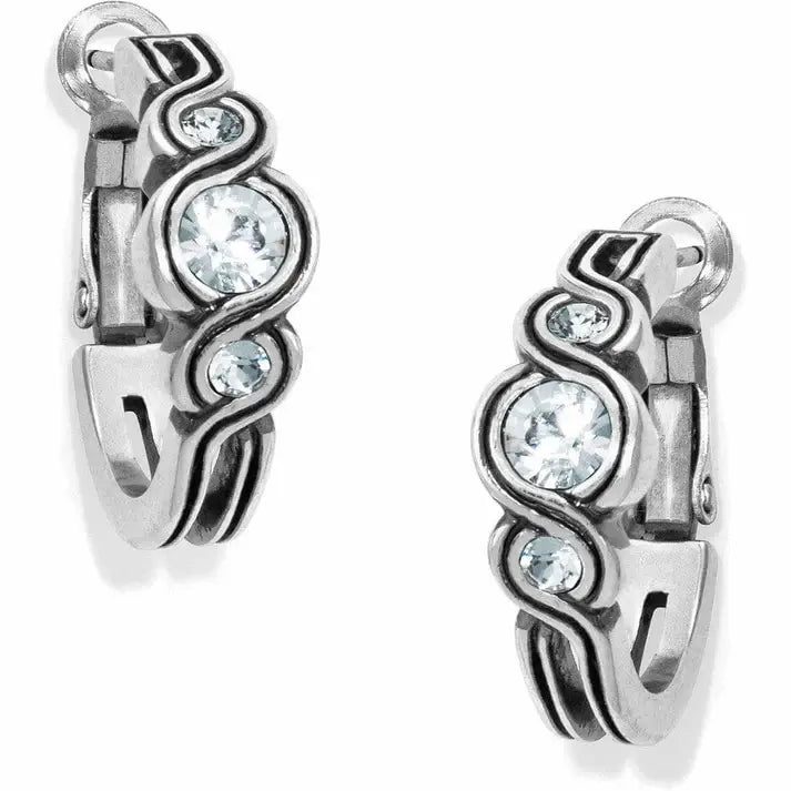 Brighton Infinity Sparkle Hoop Earrings featuring shimmering silver hoops with elegant sparkle details.