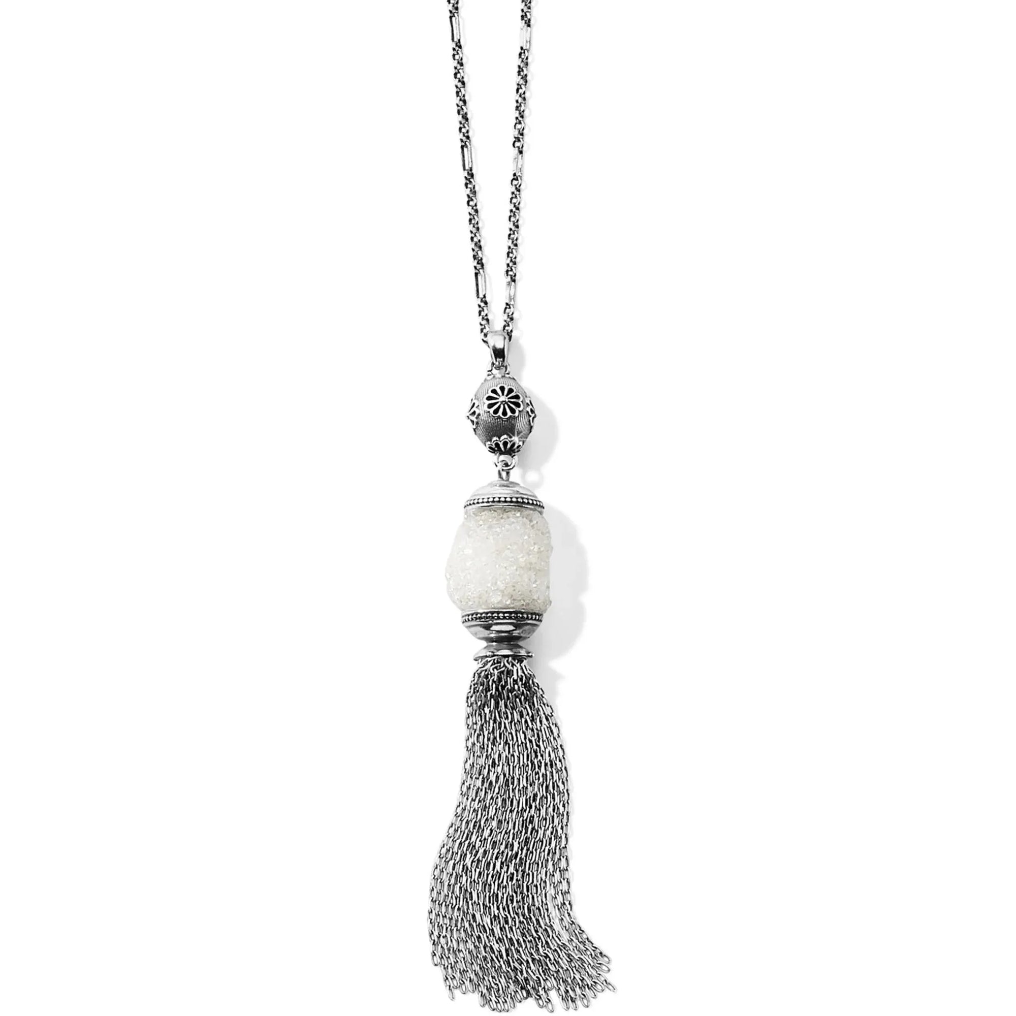 Rajasthan Druzy Tassel Long Necklace - Zinnias Gift Boutique