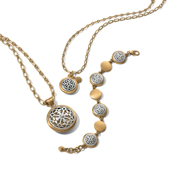 Ferrara Two Tone Luce Large Pendant Necklace - Zinnias Gift Boutique