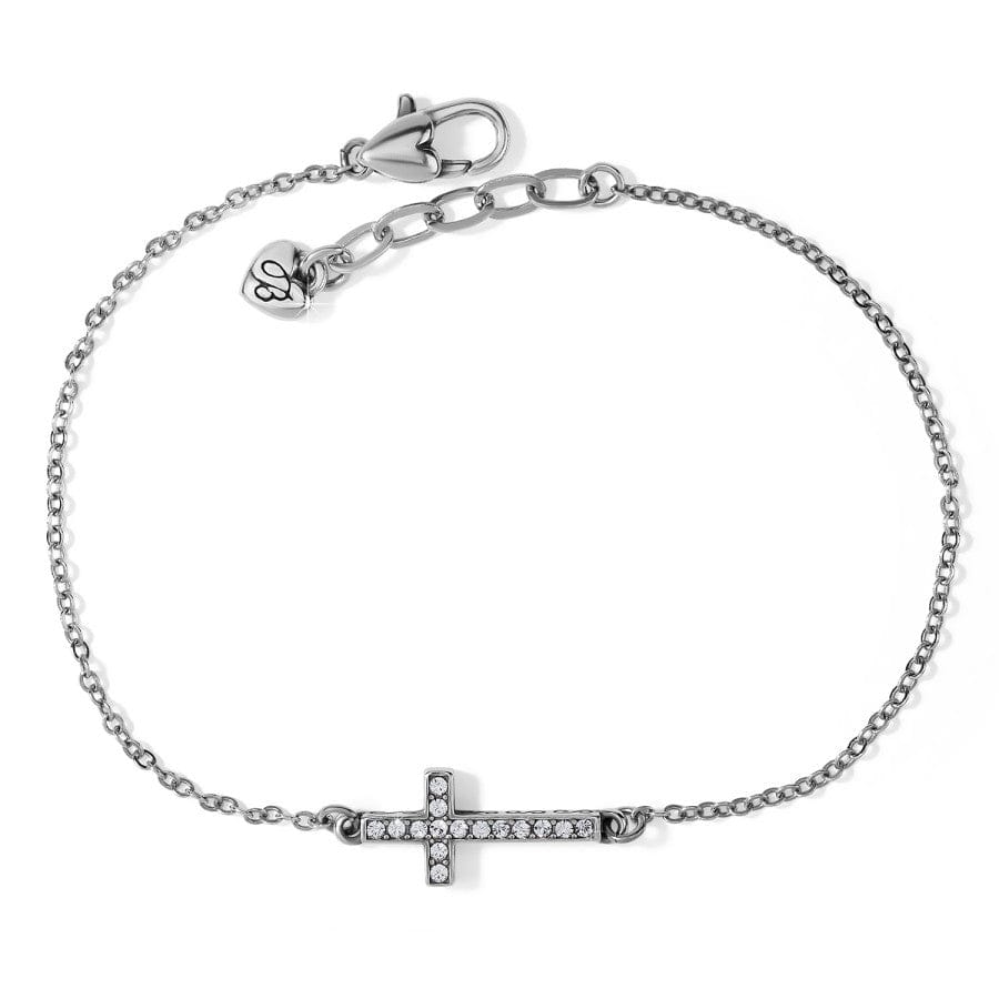 Brighton Inner Shine Cross Anklet featuring a delicate chain and cross charm on a silver-tone anklet for stylish ankle jewelry.