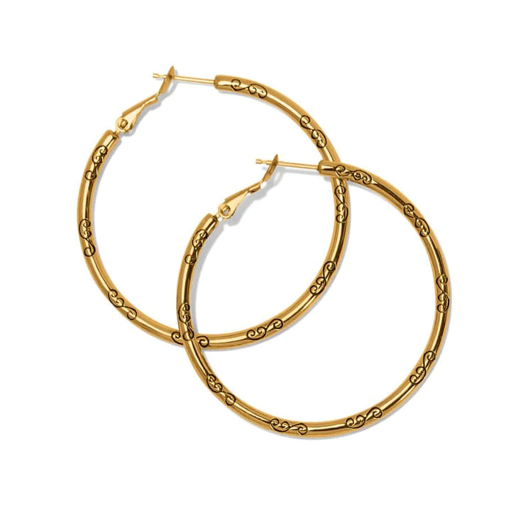 Large Earring Charm Hoops Gold - Zinnias Gift Boutique