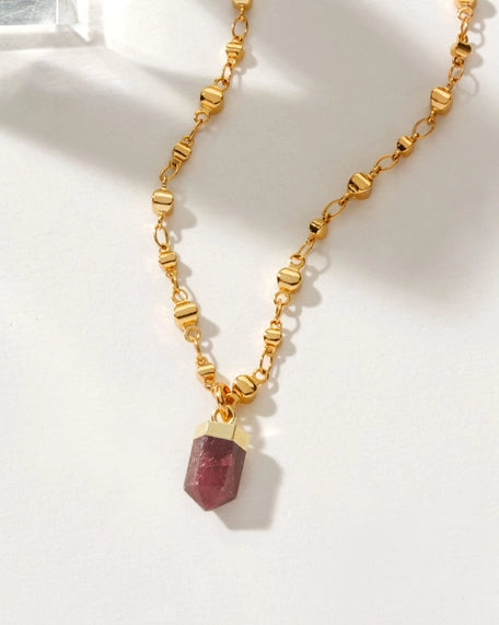 Straight To the Point Necklace - Ruby