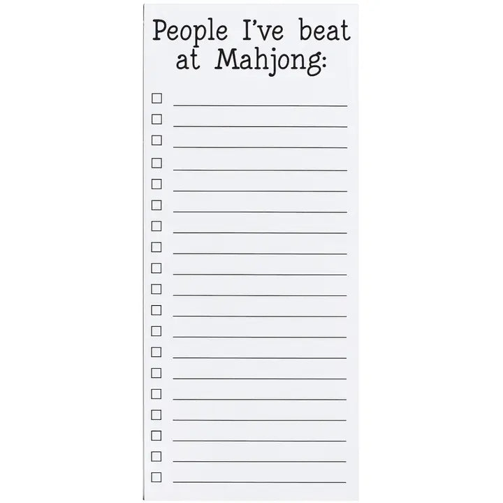List Pad w/ Magnet - "People I've Beat At Mahjong"