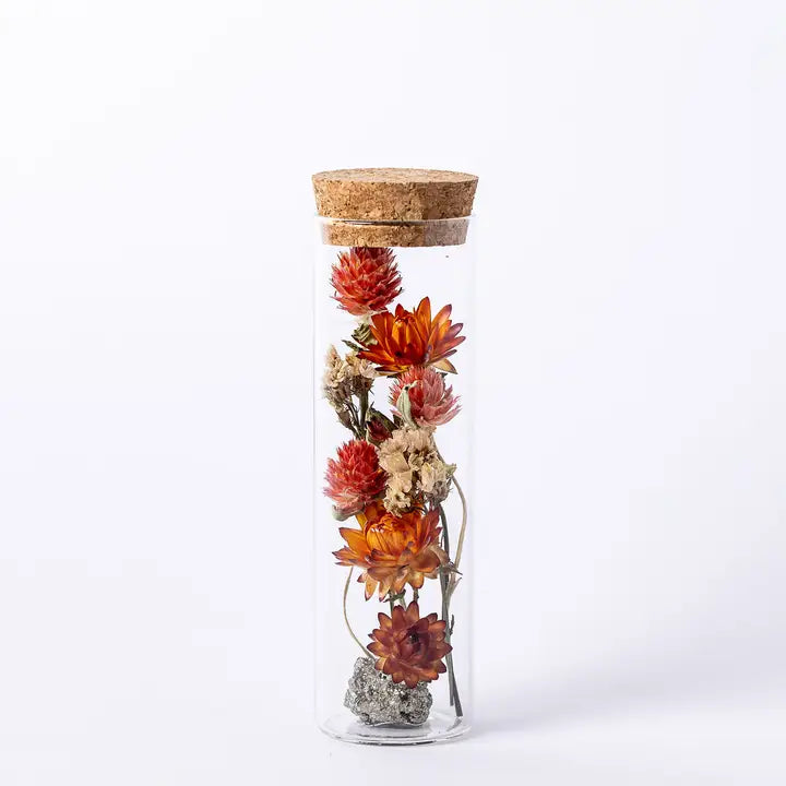 Dried Floral Herbarium Earth Vessel Pyrite - Medium - Zinnias Gift Boutique