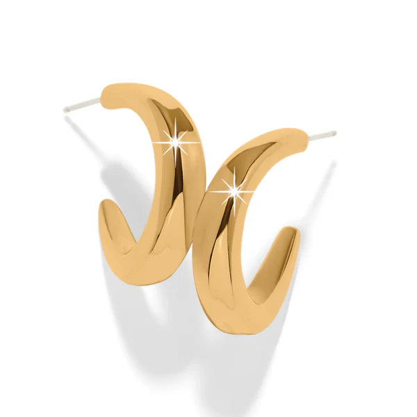 Brighton Cascade Rio Hoop Earrings in gold featuring layered, cascading hoop design, elegant jewelry accessory.