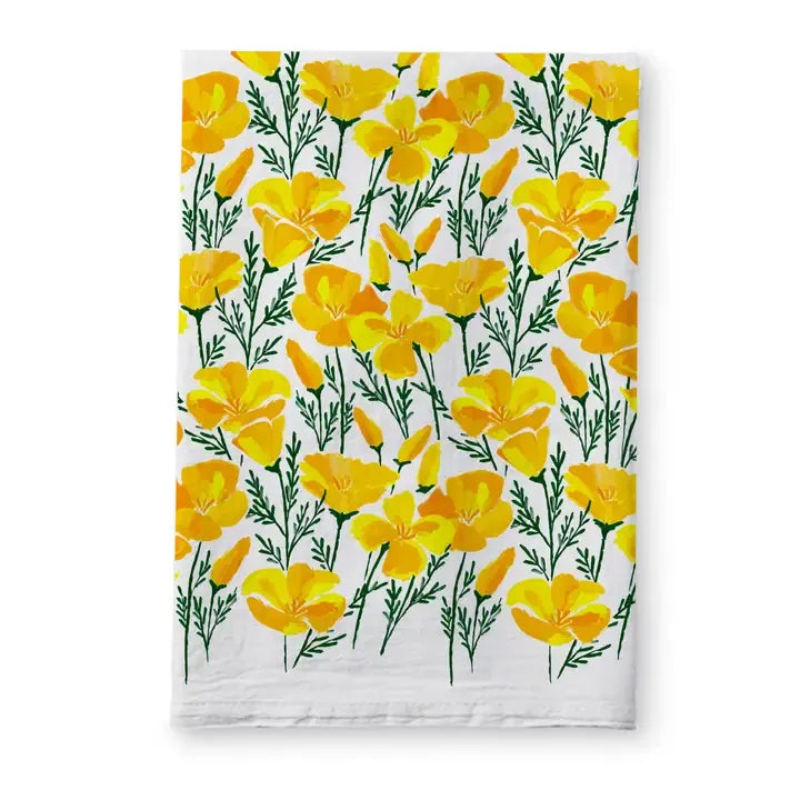 Poppies - Wildflowers - Tea Towel - Zinnias Gift Boutique