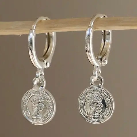 Mira Coin Huggies- Silver - Zinnias Gift Boutique