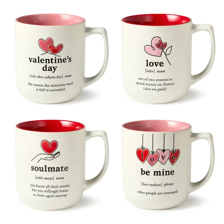 Certified International 18oz Valentine’s Day mug with romantic heart design and "Soulmate" greeting, perfect for special occasions.