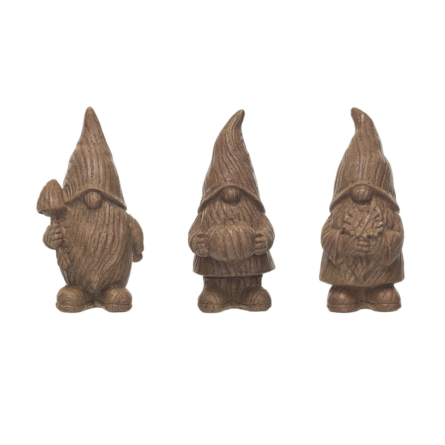 Resin Gnome, Wood Finish, Brown - Zinnias Gift Boutique