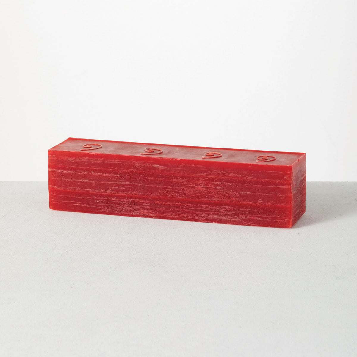 Unscented BRICK CANDLE 12&quot; Red - Zinnias Gift Boutique
