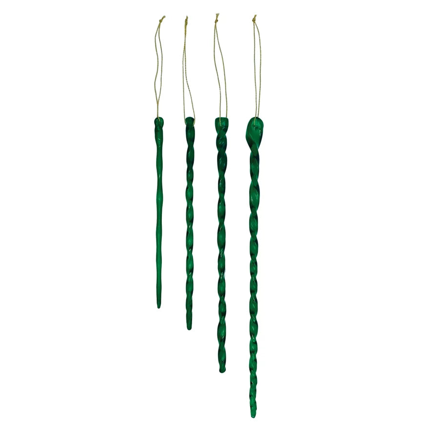 Hand-Blown Glass Icicle Ornaments - Zinnias Gift Boutique