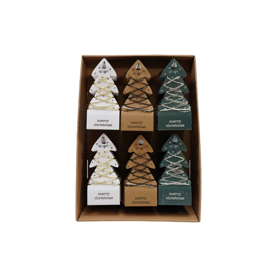 118"L LED String Lights on Tree Shaped Card - Zinnias Gift Boutique