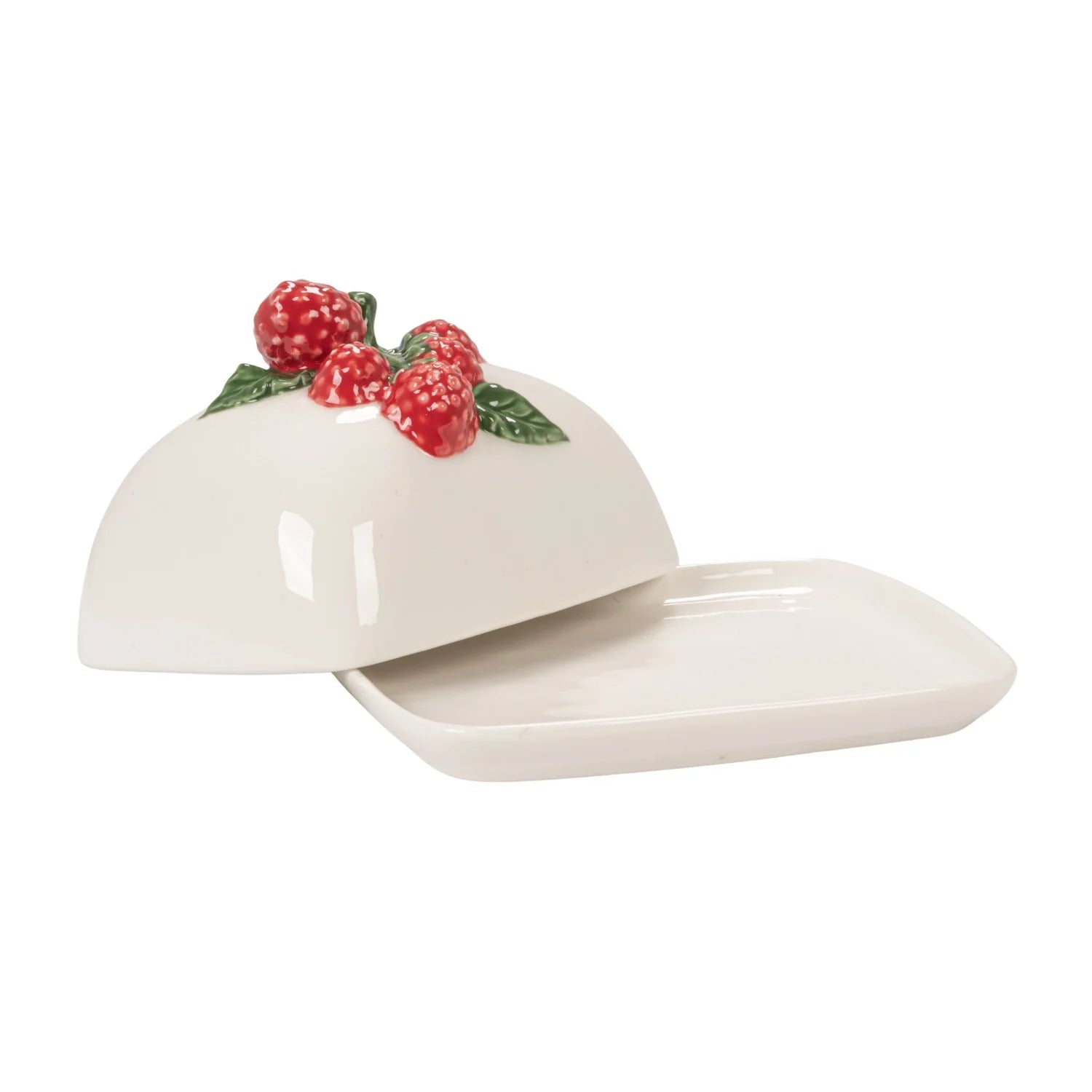 Butter Dish w/Raspberry Shaped Handle - Zinnias Gift Boutique