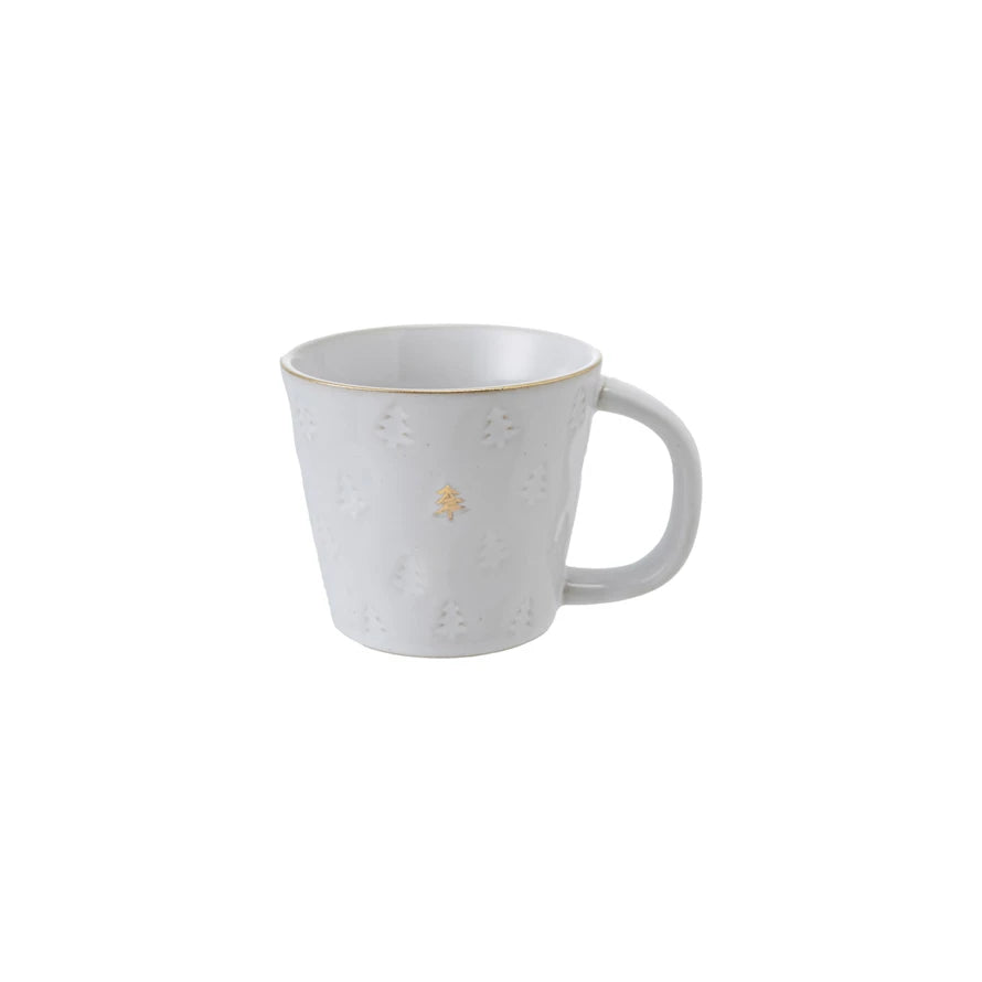 Debossed Stoneware Mug w/Trees - Zinnias Gift Boutique
