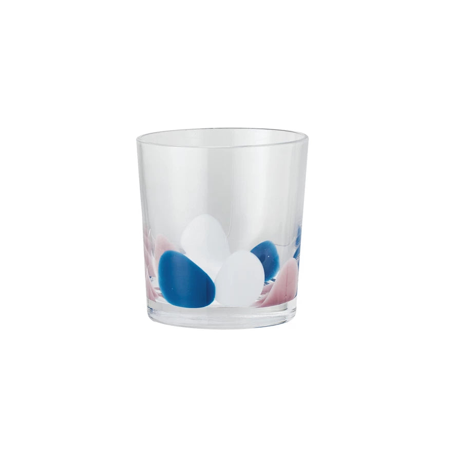 Drinking glass hand painted - Zinnias Gift Boutique